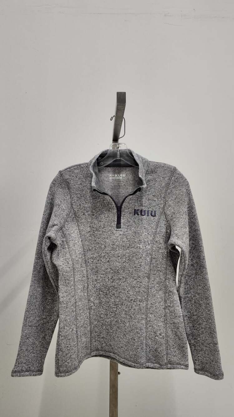KUIU "Base Camp" High Loft Sweater Fleece 1/4 Zip - Heather Grey (Size S)